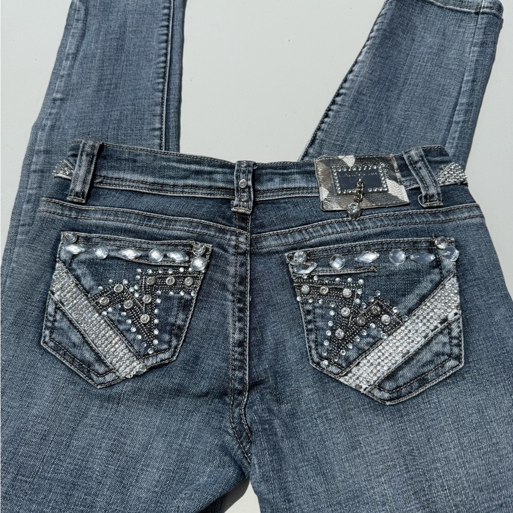 LA Idol | Y2K Low Rise Skinny Jeans with Rhinestone Detail